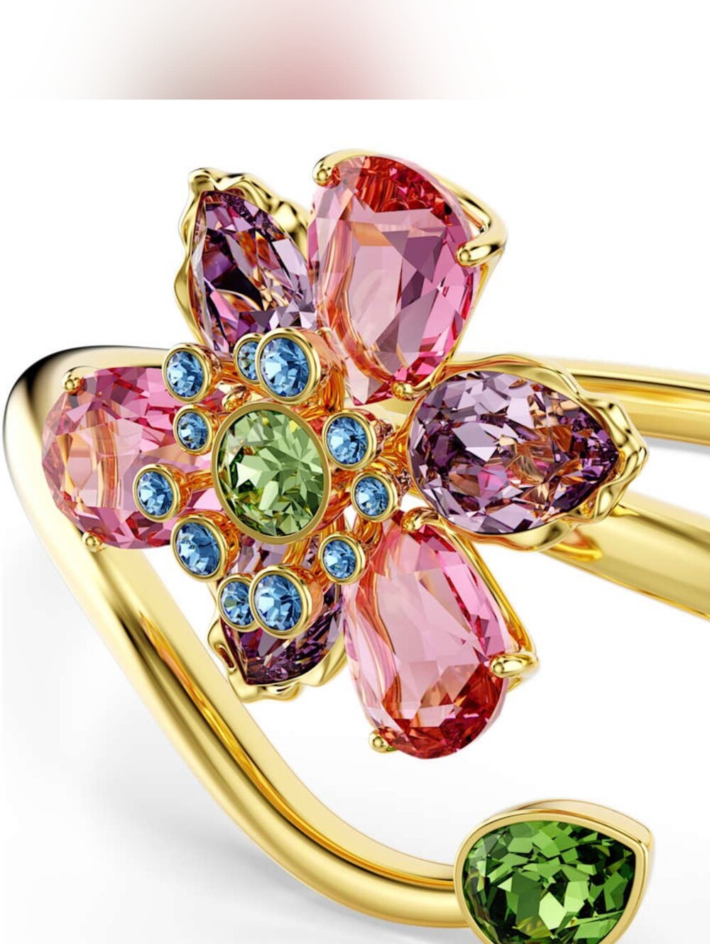 Swarovski Idyllia Bangle – Gold Tone, Multicolor Crystals, Mixed Cut - Picture 1 of 16
